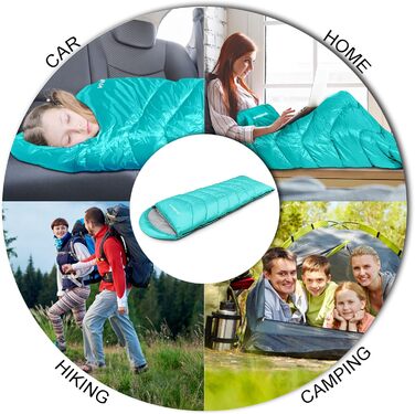 Yordawn Sleeping Bag - Ultralight 3-4 Season Camping Sleeping Bag for Adults & Kids - Waterproof Travel Sleeping Bag (Lake Blue)