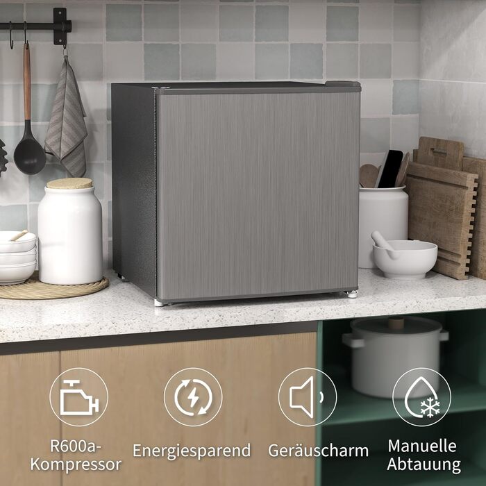 Mini морозильна камера HOMCOM 35 л, електрична, окремо стояча, сіра