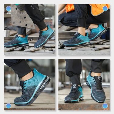 Зварювальні черевики Nasogetch: захисні черевики для жінок та чоловіків, сталевий капак, спортивні, дихаючі (42 EU, блакитний)