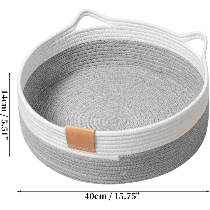 Квіткове ліжко для кота, 40 см, складаний кошик-гніздечко, дихаюче ліжко для домашніх тварин, стійке до подряпин, універсальне ліжко для кошенят, світло-сірий колір