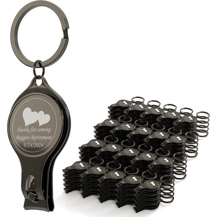 100 Pieces Personalized 4-in-1 Multifunction Bottle Opener, Black Nail Clipper, Wedding Gifts, Brewery, Private, Customized, Multi-Tool Gifts for Men.