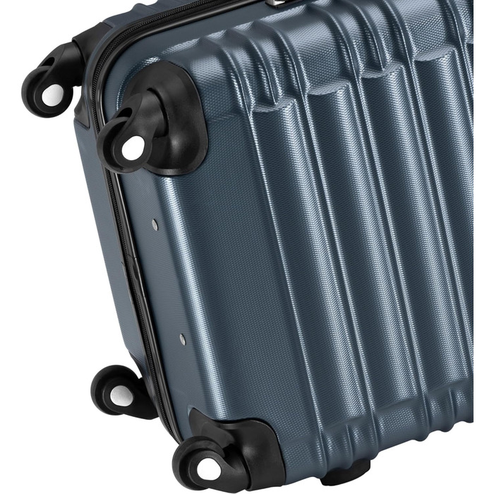 Набір валіз Zelsius 4 шт. Антрацит | ABS, з кодовим замком, 4 колеса, внутрішній роздільник | Ручна валіза, 4 шт, Trolley, велика, багаж