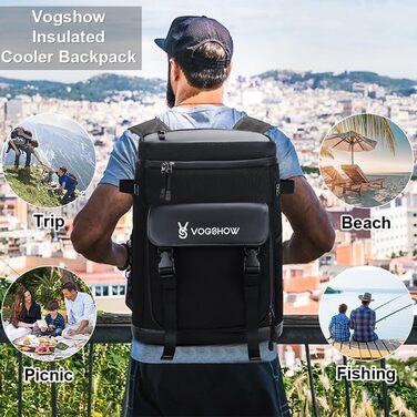 Vogshow Insulated Cooler Backpack - Large Cooler Bag, Insulated Picnic Backpacks, Multi-Purpose Thermal Backpacks for Camping, Family Outdoor Activities, BBQ, Shopping, Travel, Fishing, and Beach