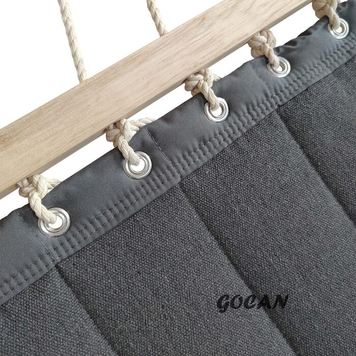Гамак GOCAN подвійний 220x150 см, бавовна, червоний, з розпірками, для саду, балкону, дітей, до 300 кг