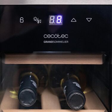 Cecotec Bolero GrandSommelier 95L Wine Cooler - Compressor, Adjustable Temp, LED, Stainless Steel & Wood Finish