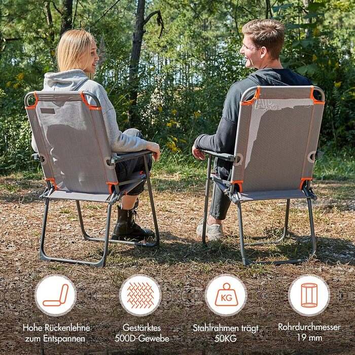 Крісло для кемпінгу Portal: розкладне, легке, на 150 кг, для риболовлі, пляжу, відпочинку на природі (2 шт.)