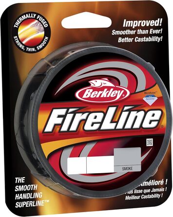 Плетена рибальська ліска Berkley FireLine Fused Original 8-жильна, надміцна та зносостійка, для делікатної ловлі, 0,10 мм, 6,2 кг, 300 м, димчаста