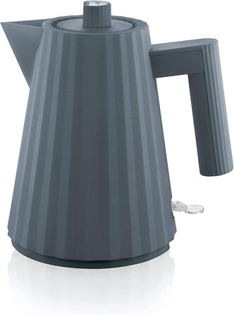 Alessi Plissé Electric Kettle - 1.0L, 2400W, Gray - Thermoplastic Resin, European Plug