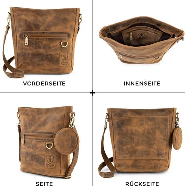 Сумка через плече Berliner Bags Siena Vintage з натуральної шкіри - жіноча сумка-месенджер (Горіховий колір)