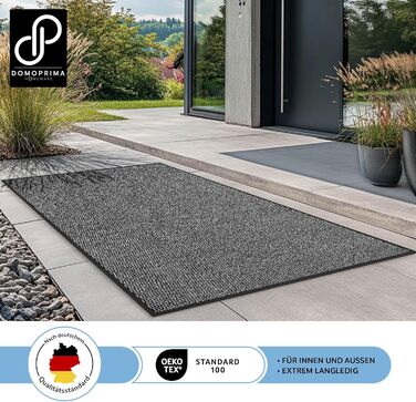 DOMOPRIMA Commercial Entrance Mat - 90x150cm - Grey - Non-Slip, Weatherproof, Washable