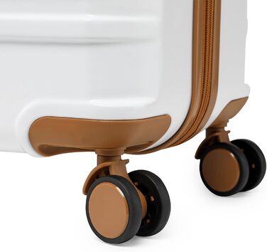 Чемодан подорожі British Traveller з ABS+PC корпусом, 54 x 36.5 x 21.5 см, білий