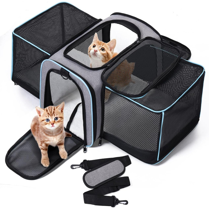 Розширювана переносна сумка для котів/собак, складана переноска для котів/собак, 47x29x29 см, переноска для котів, переноска для тварин - до 5,5 кг