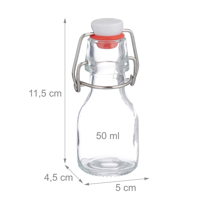 Set of Small Bottles with Flip-Top Caps