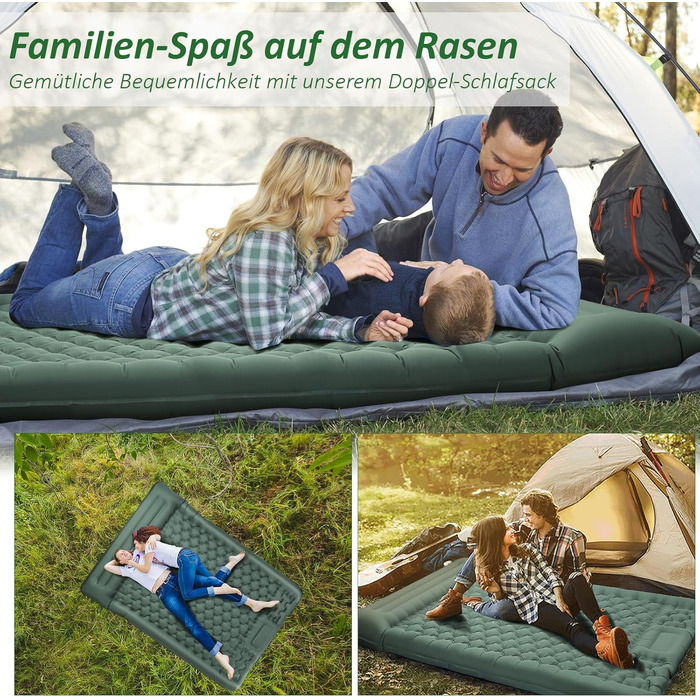 Каремат самонадувний Camping 2025, 12 см, з підголівником 16 см та помпою - для туризму, пляжу, кемпінгу. Ультралегкий, міцний