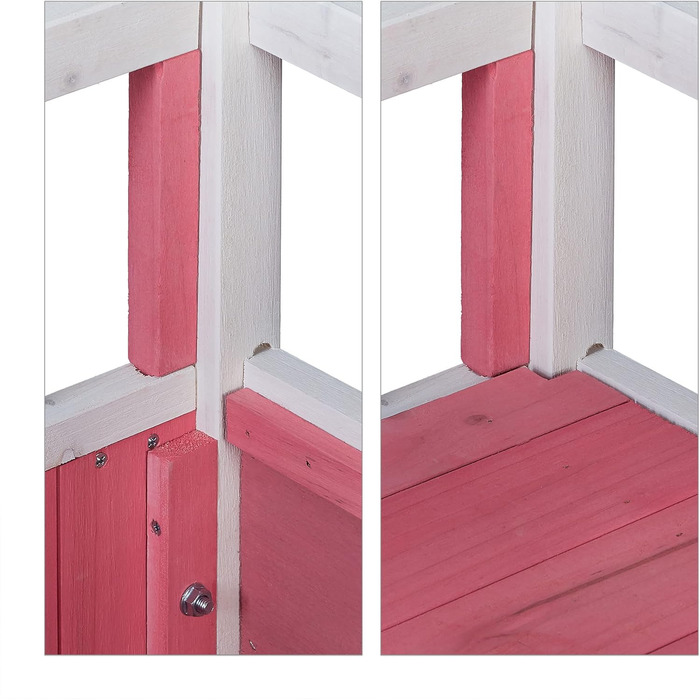 Кіт-будинок Relaxdays з тканини, червоно-білий, 71.5 x 62.5 x 44 см, 2 входи, складаний