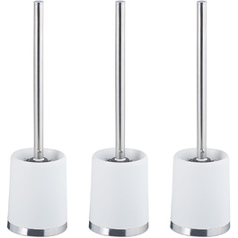 Набір з 3 туалетних щіток Relaxdays з тримачем, знімний наконечник, Ø 7 см, білий
