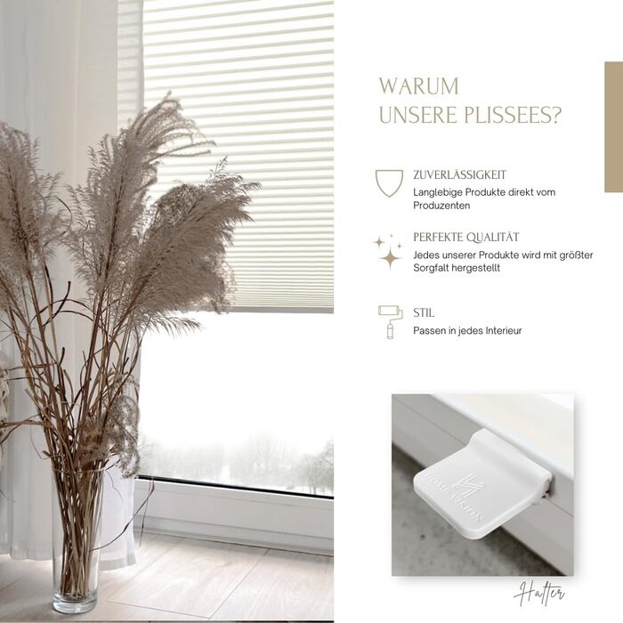 Custom-Fit Premium Pleated Shades - Adhesive Interior Frames, Height, Fabric Color, and Profile Colors, Blackout Blinds for Windows & Doors, Sunshade Roller in Various Widths