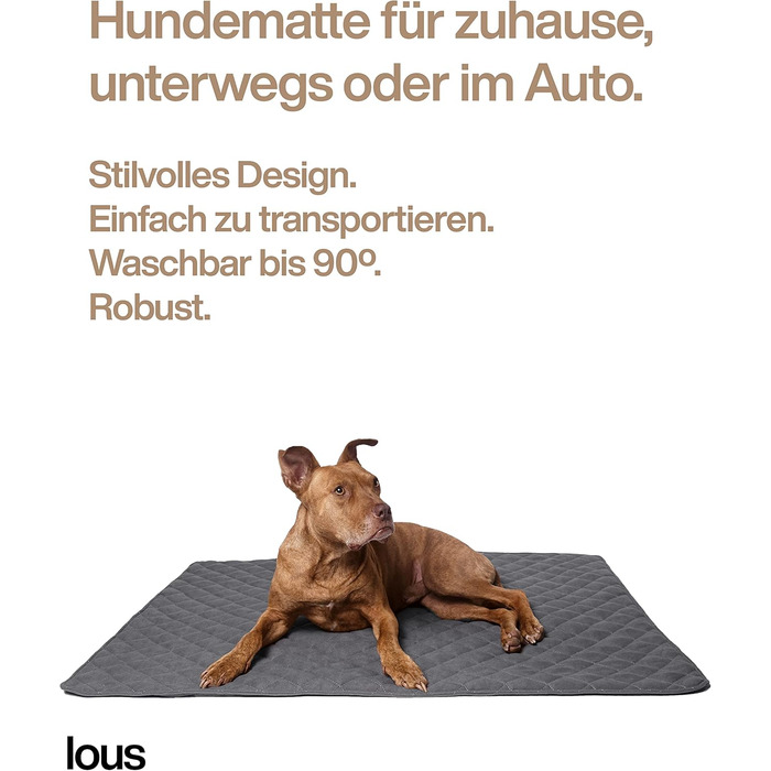 Подушка для собак ручної роботи, килимок, ковдра для собак середніх та маленьких порід, можна прати до 90ºC, захист дивану, для домашніх тварин, собак та котів (L 98x97x3 см, Антрацит/Сірий) L 98x67x3 см Антрацит / Сірий