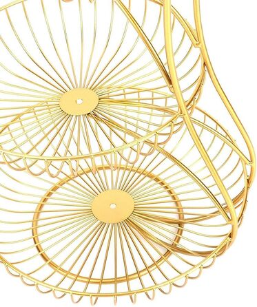 Дратяна корзина для фруктів та овочів на 2-3 ярусах (золота)