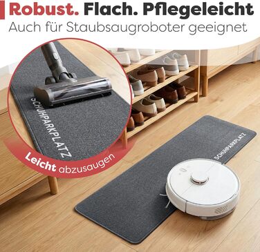 Килимок для дому 40x60 см, стійкий до прання - ідеальний розмір для вхідних дверей. Килимок для входу, привітальний напис та сердечко (Мінімалістичний)