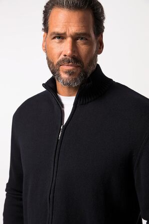 Чоловічий кардиган JP 1880 з коміром-стійкою та блискавкою, великі розміри L-8XL, темно-синій (717032)