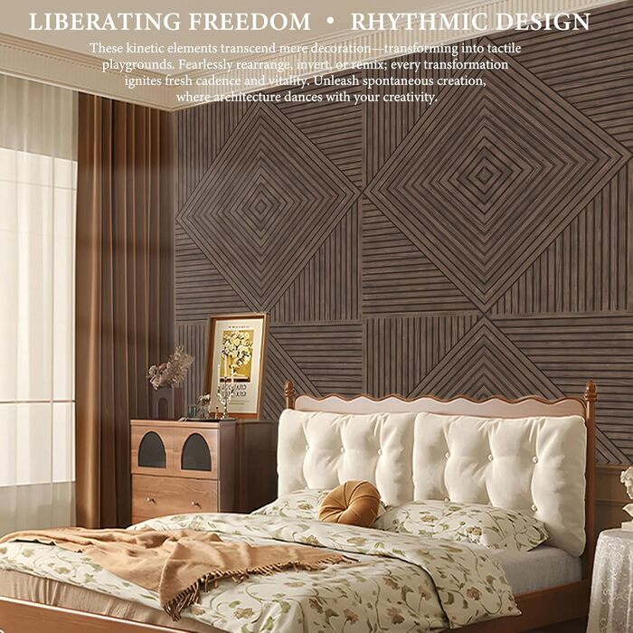 Акустичні панелі JBER, самоклеючі звукопоглинаючі стінові панелі для офісу, студії та дому, 6 шт, 180 x 120 см, колір темний горіх