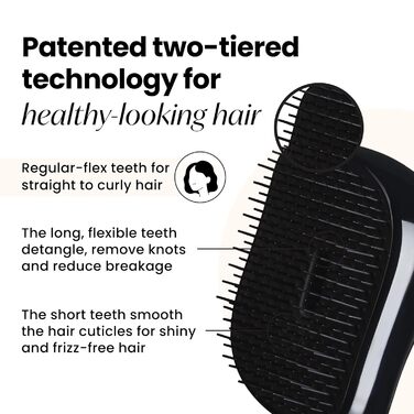 Тізер Tangle Teezer Compact Styler – Щітка для розчісування мокрого та сухого волосся. Підходить для всіх типів волосся. З захисною кришкою. Чорний & Рожеве золото