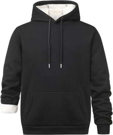 Чоловічий теплий світшот з капюшоном, чорного кольору, розмір S