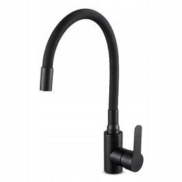 Високий гнучкий кухонний змішувач GRANITE SINK FERA, чорний