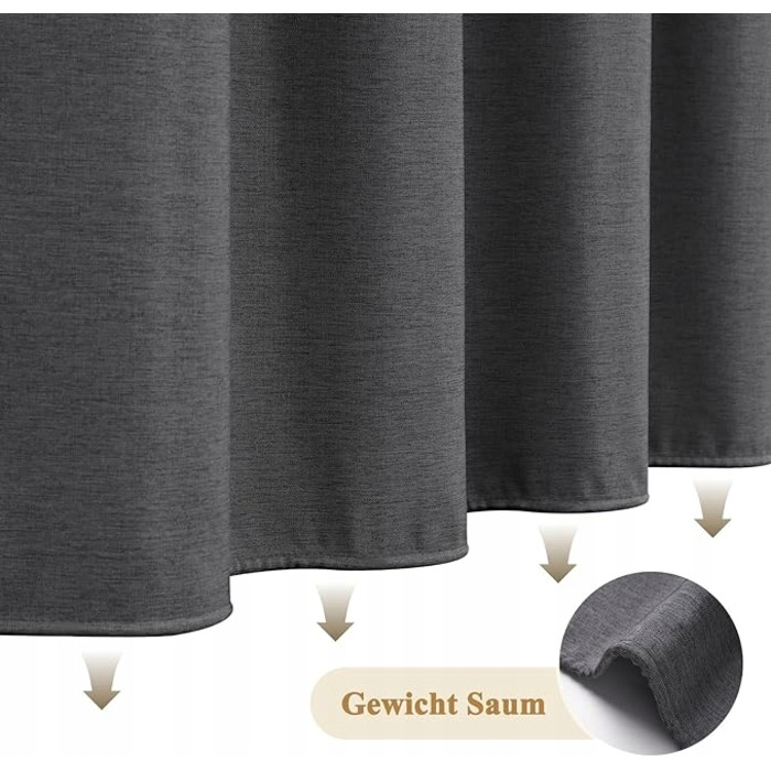 Текстильна штора для ванни, сіра, 180x180 см, на кільцях