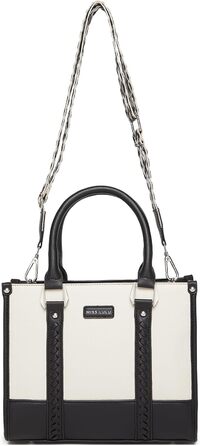 Сумка жіноча Miss Lulu середнього розміру через плече з текстурою лічі, з внутрішніми кишенями для роботи, відпочинку та повсякденного використання (чорний)