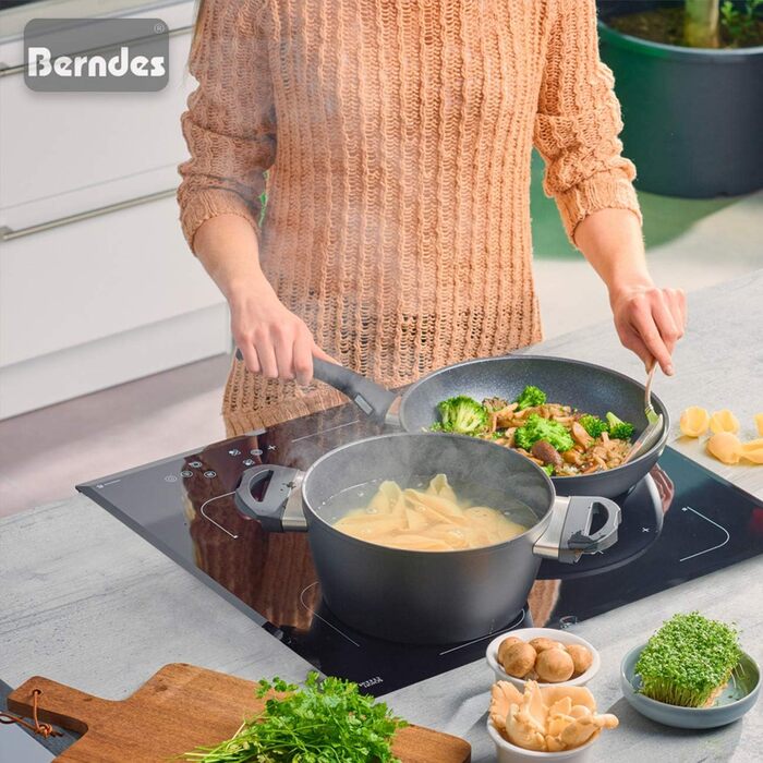 Каструля Berndes Balance Induction Stieltopf Enduro, 16 см, з індукційним дном, з нержавіючої сталі, чорна