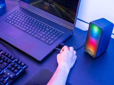 Комп'ютерні колонки Trust GXT 606B Javv 2.0 з RGB підсвічуванням, 12W (6W RMS), USB, чорний колір