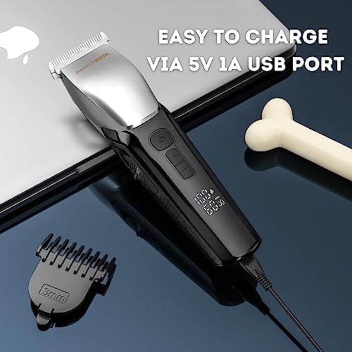 Набір для грумінгу тварин BarberBoss: професійна собача машинка для густого волосся, триммер для заплутаного хутра, безшумна та водонепроникна