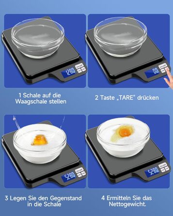 Цифрова кухонна вага з USB-зарядкою, 5 кг/0.1 г, функція тарування, для випічки та приготування їжі