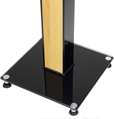 Ексклюзивні підставки для колонок BS03 чорного глянцю з декоративною вставкою (бук світлий)