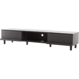 Iris Ohyama TV Furniture, TV Cabinet, TV Stand, TV Mount for screens up to 43 inches, 4 shelves, Extendable, Contemporary, Bedroom, Living Room - TV Cabinet - SAB-100 - White Oak (Black Oak, TV size up to 65 inches, With drawers)