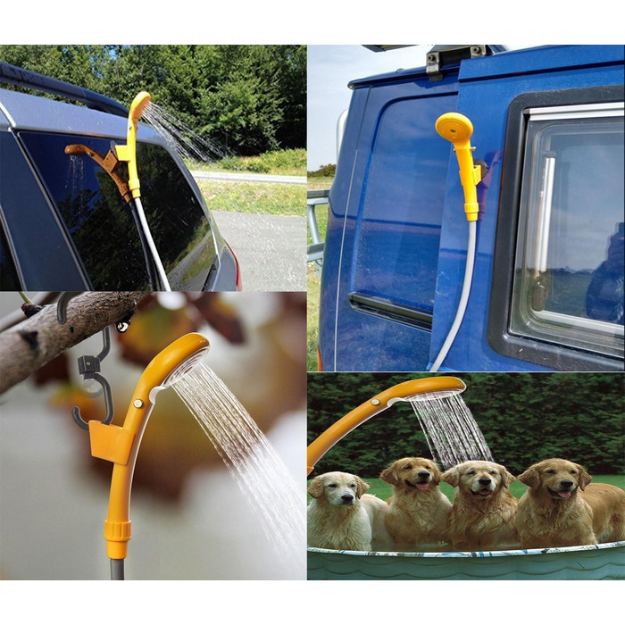 12V Cigarette Lighter Socket Outdoor Camping Shower with Submersible Pump for Car, Vehicle, Motorhome, Caravan, RV, Blue