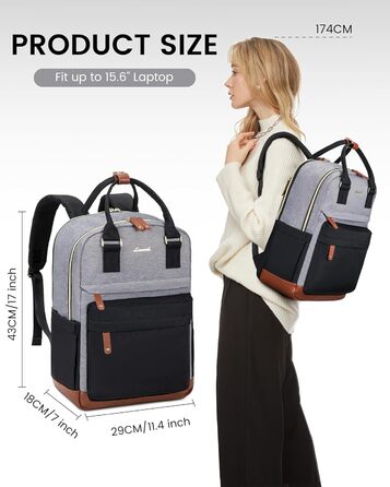 LOVEVOOK Рюкзак для жінок, 15.6