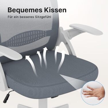 Офісний стіл Rattantree: ергономічний стілець з дихаючою спинкою, регульована висота, сітчаста конструкція, підлокітники, 360° обертання, для офісу та дому (темно-синій)