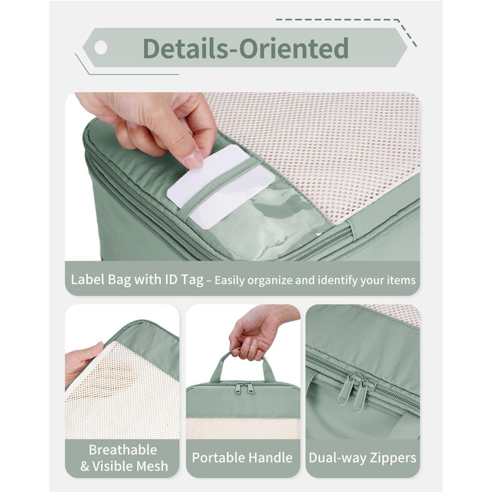 Набір органайзерів для валізи Narwey (5 шт.) - компресійні куби для подорожей, аксесуари для валізи