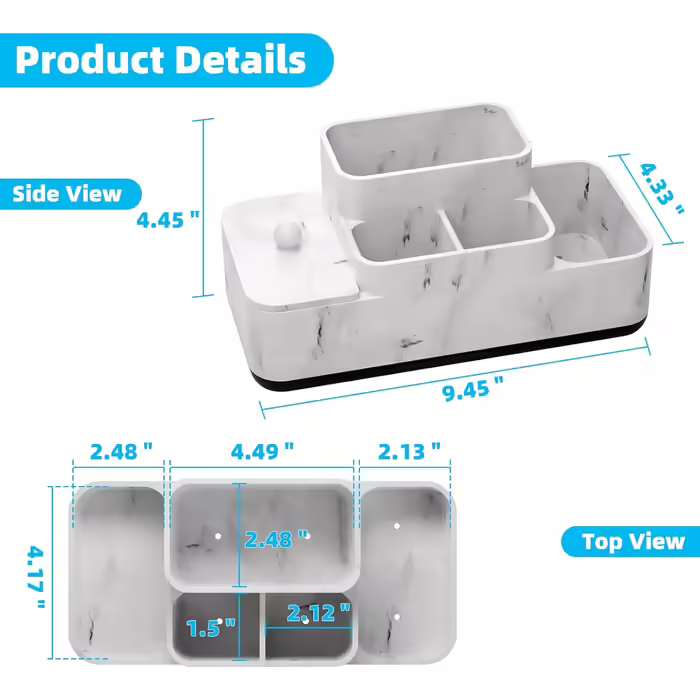 VITVITI Toothbrush Holder Electric Toothbrush Holder Toothbrush Holder Bathroom Kitchen Marble Resin Toothbrush Holder Bathroom Office Organizer Storage Toothbrush Toothpaste Holder Caddy Storage