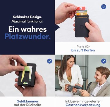 TRAVANDO SLYDE: Алюмінієве картхолдер з RFID захистом для чоловіків - Slim Wallet на 8-9 карт з кліпсою для грошей