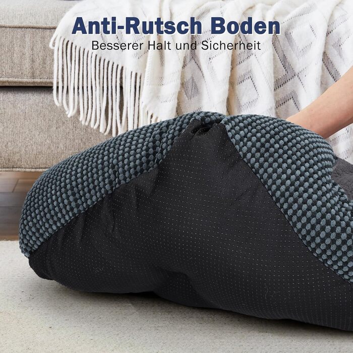 FURTIME Dog Bed - Large Dogs, Washable Fluffy Dog Basket, Non-Slip Dog Bed, Anti-Anxiety Dog Bed for Large and Medium Dogs and Cats, 89x63x23cm