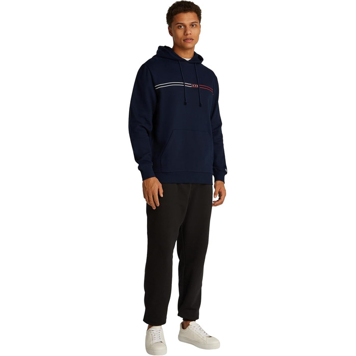 Чоловічий худі Tommy Jeans Entry Graphic з каптуром, темно-синій (Dark Night Navy), розмір XXL