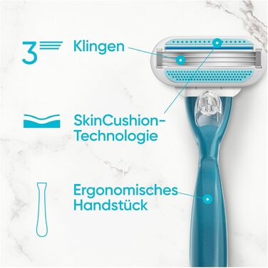 Смінні леза для жіночої бритви Gillette Venus Smooth, оригінальні, сині, 16 шт в упаковці