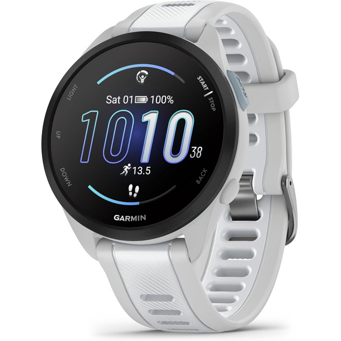 Garmin Forerunner 165 43mm: Розумний годинник для бігу з AMOLED екраном, до 11 днів роботи, 25+ спортивних функцій, рекомендації тренувань та моніторинг здоров'я