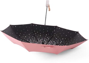 Стійкий до ультрафіолету компактний складаний парасоль від Voy Lady – Рожевий з квітковим принтом (96 см)