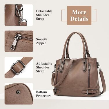 Сумка жіноча VINBAGGE PU шкіра, шопер, вінтажний стиль, для офісу та на кожен день (кава)