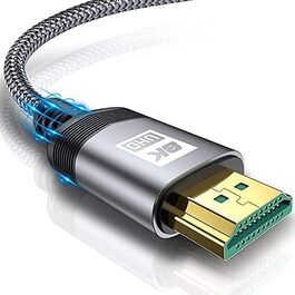 Кабель HDMI 2.1 AviBrex 4M 8K (60Hz), 4K (240Hz), Ultra HD, 48Gbps, HDR, eARC, HDCP2.3, для PS5/4/3, TV, Blu-ray, проектор, сірий